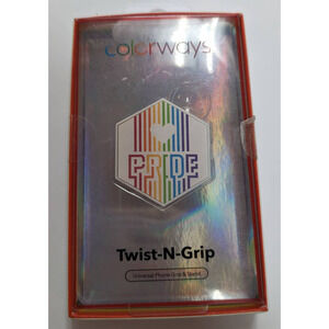 Colorways Pride Twist-N-Grip Phone Grip Pop Socket Pride Rainbow on White Heart